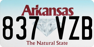 AR license plate 837VZB