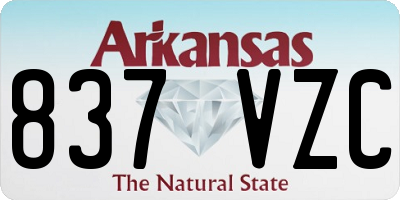 AR license plate 837VZC