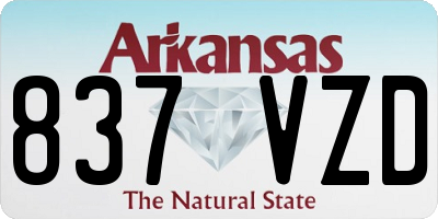AR license plate 837VZD