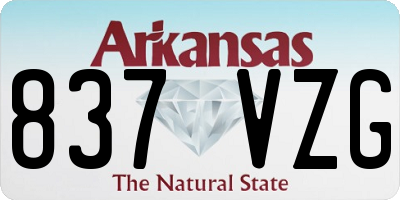 AR license plate 837VZG