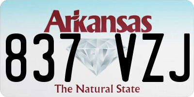 AR license plate 837VZJ