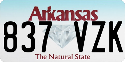 AR license plate 837VZK