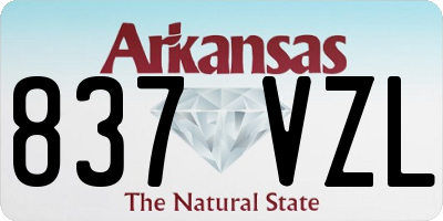 AR license plate 837VZL