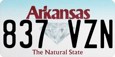 AR license plate 837VZN