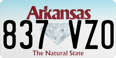 AR license plate 837VZO