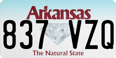 AR license plate 837VZQ