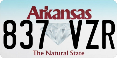 AR license plate 837VZR