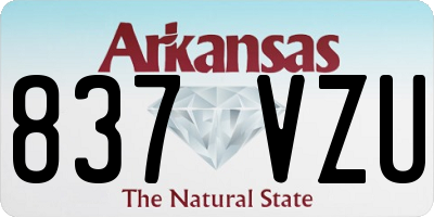 AR license plate 837VZU
