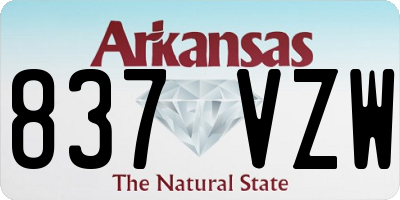 AR license plate 837VZW
