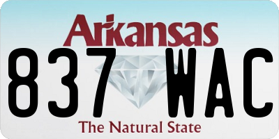AR license plate 837WAC