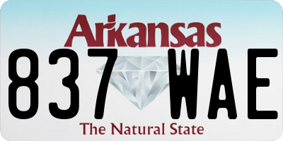 AR license plate 837WAE