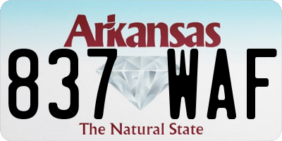AR license plate 837WAF