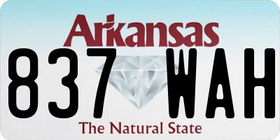 AR license plate 837WAH