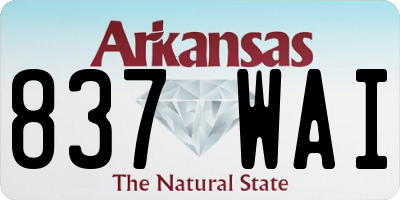 AR license plate 837WAI