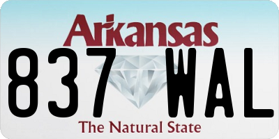 AR license plate 837WAL