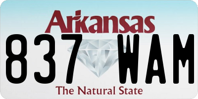 AR license plate 837WAM