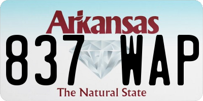 AR license plate 837WAP