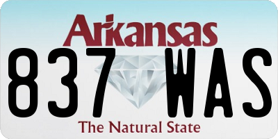 AR license plate 837WAS