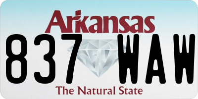 AR license plate 837WAW