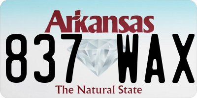 AR license plate 837WAX