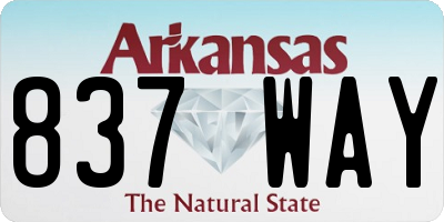 AR license plate 837WAY