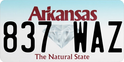 AR license plate 837WAZ