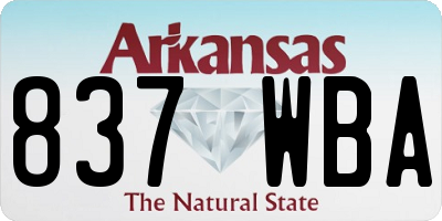 AR license plate 837WBA