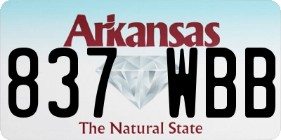 AR license plate 837WBB