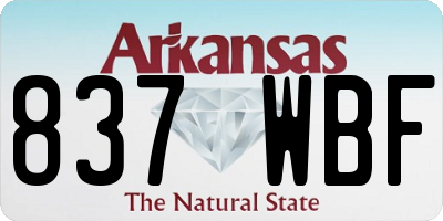 AR license plate 837WBF
