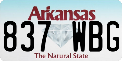 AR license plate 837WBG
