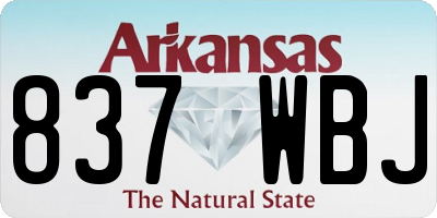 AR license plate 837WBJ