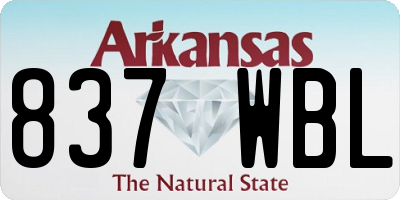 AR license plate 837WBL