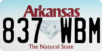 AR license plate 837WBM