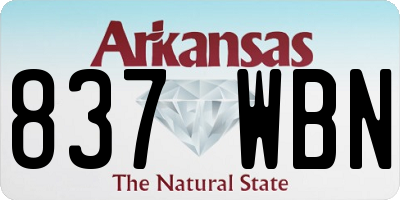 AR license plate 837WBN