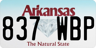 AR license plate 837WBP