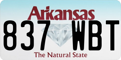 AR license plate 837WBT