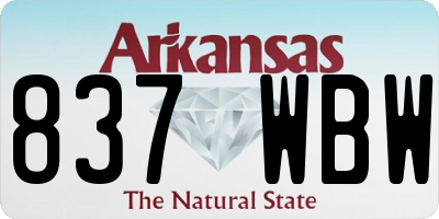 AR license plate 837WBW