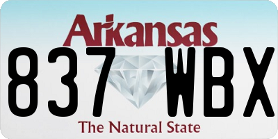 AR license plate 837WBX