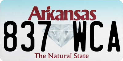 AR license plate 837WCA