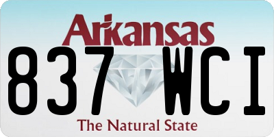 AR license plate 837WCI
