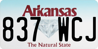 AR license plate 837WCJ