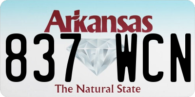 AR license plate 837WCN