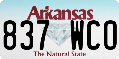 AR license plate 837WCO