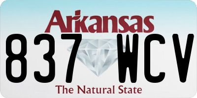 AR license plate 837WCV