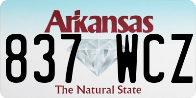 AR license plate 837WCZ