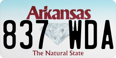 AR license plate 837WDA