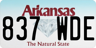 AR license plate 837WDE