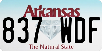 AR license plate 837WDF