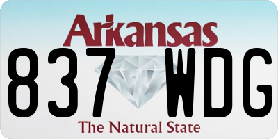 AR license plate 837WDG