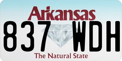 AR license plate 837WDH